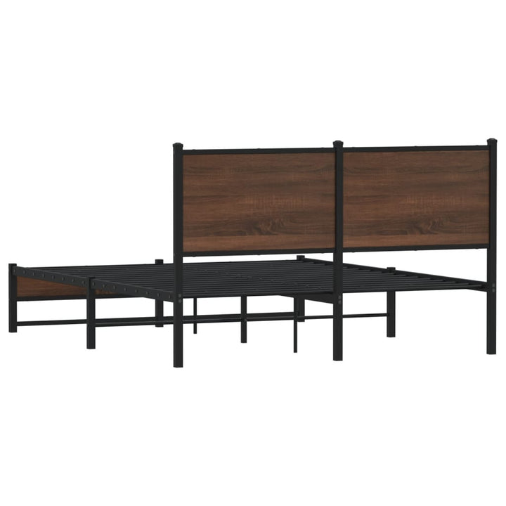 sengeramme uden madras 150x200 cm metal brun egetræsfarve