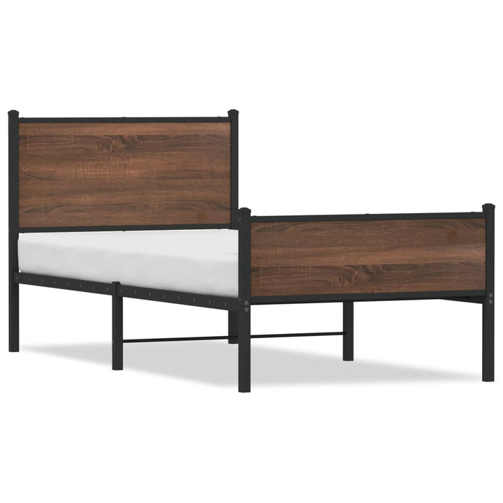 sengeramme 80x200 cm uden madras metal brun egetræsfarve