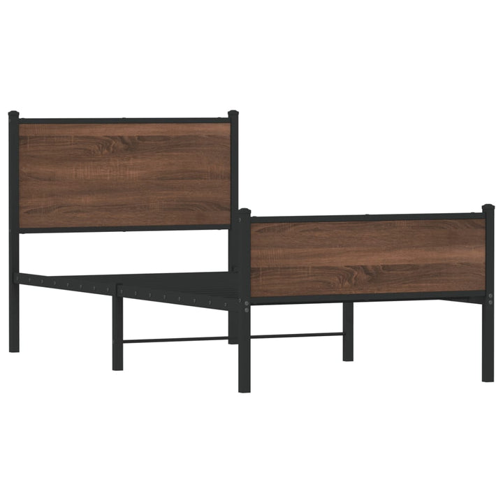 sengeramme 80x200 cm uden madras metal brun egetræsfarve