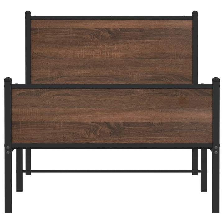 sengeramme 80x200 cm uden madras metal brun egetræsfarve