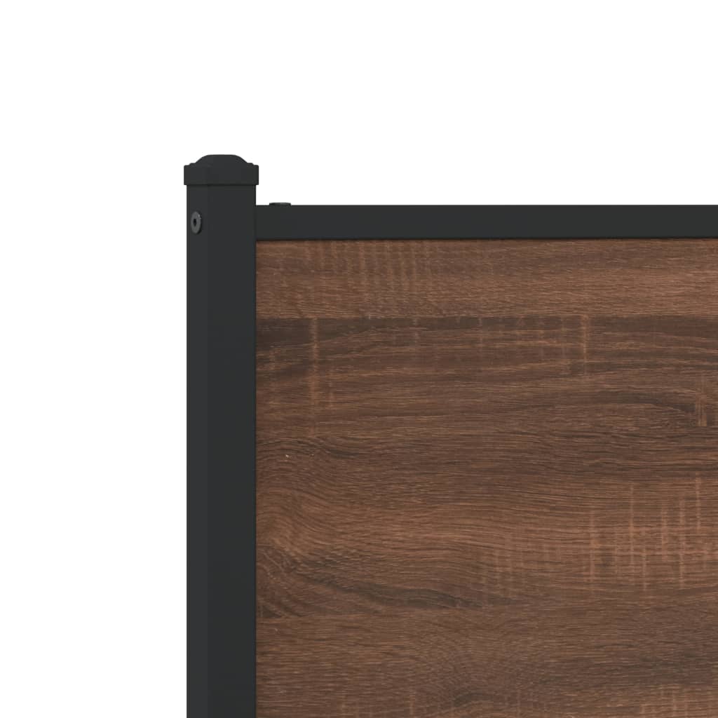 sengeramme 90x190 cm uden madras metal brun egetræsfarve