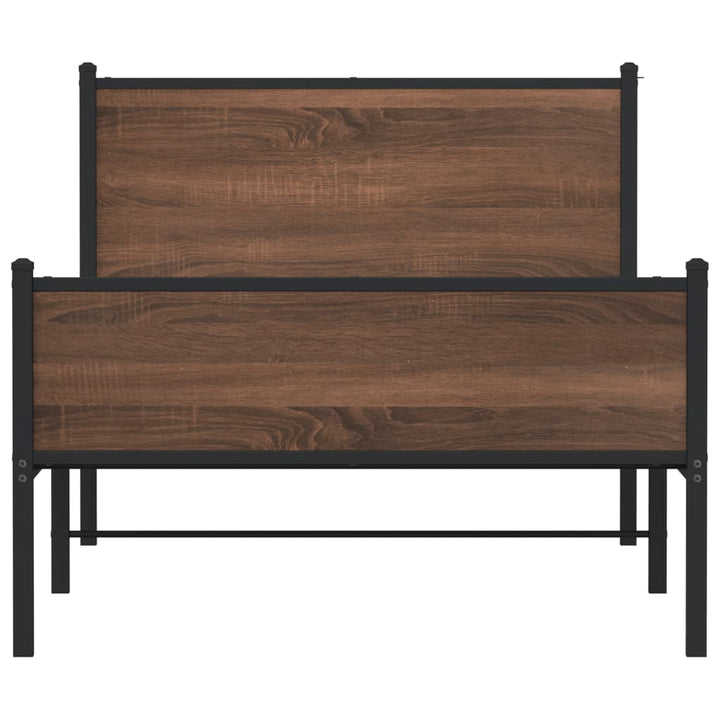 sengeramme 100x190 cm uden madras metal brun egetræsfarve