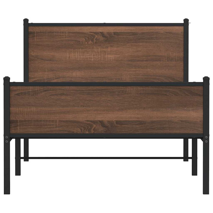 sengeramme 100x200 cm uden madras metal brun egetræsfarve