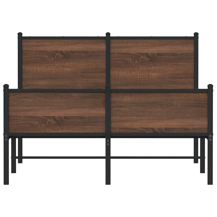 sengeramme 120x190 cm uden madras metal brun egetræsfarve