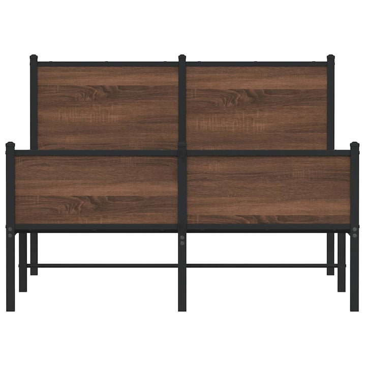 sengeramme 120x200 cm uden madras metal brun egetræsfarve