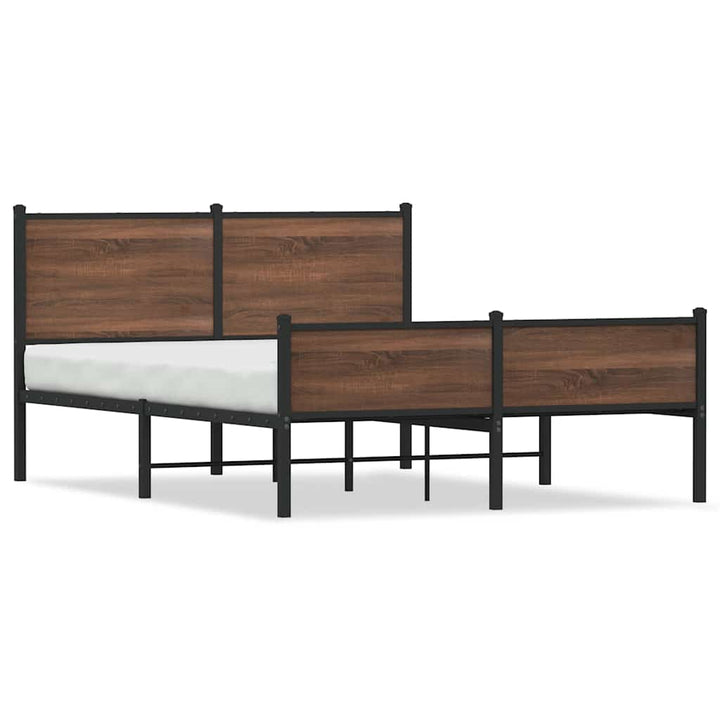 sengeramme uden madras 137x190 cm brun egetræ