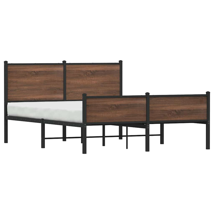 sengeramme uden madras 137x190 cm brun egetræ