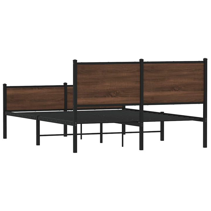 sengeramme uden madras 137x190 cm brun egetræ