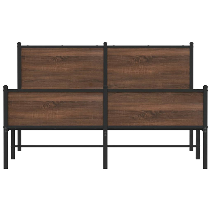 sengeramme 140x190 cm uden madras metal brun egetræsfarve