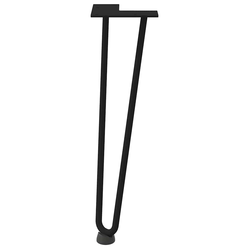 hårnåleben til sofabord 4 stk. sort 42 cm massivt stål