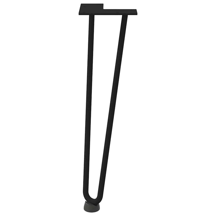 hårnåleben til sofabord 4 stk. sort 42 cm massivt stål