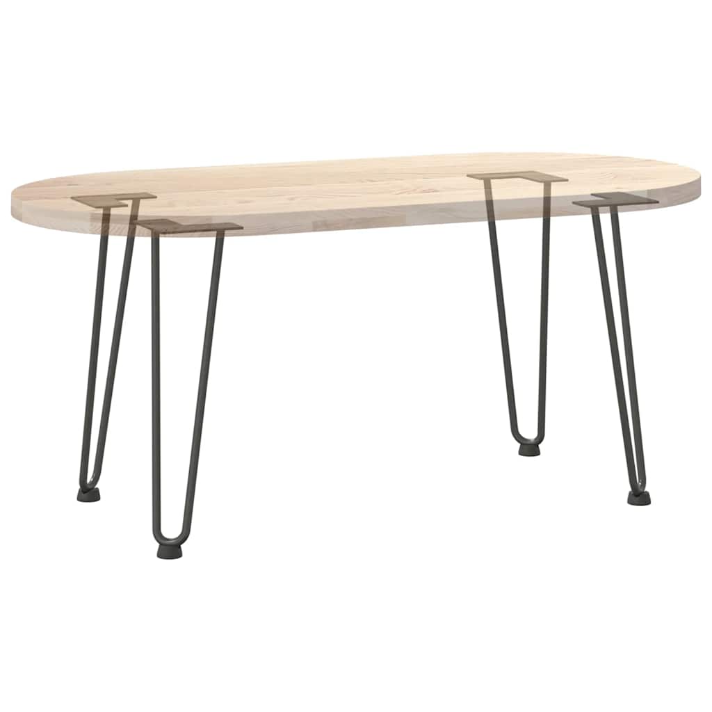 hårnåleben til sofabord 4 stk. sort 42 cm massivt stål