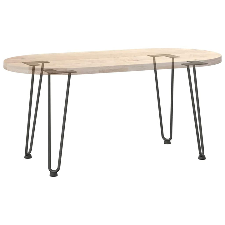 hårnåleben til sofabord 4 stk. sort 42 cm massivt stål