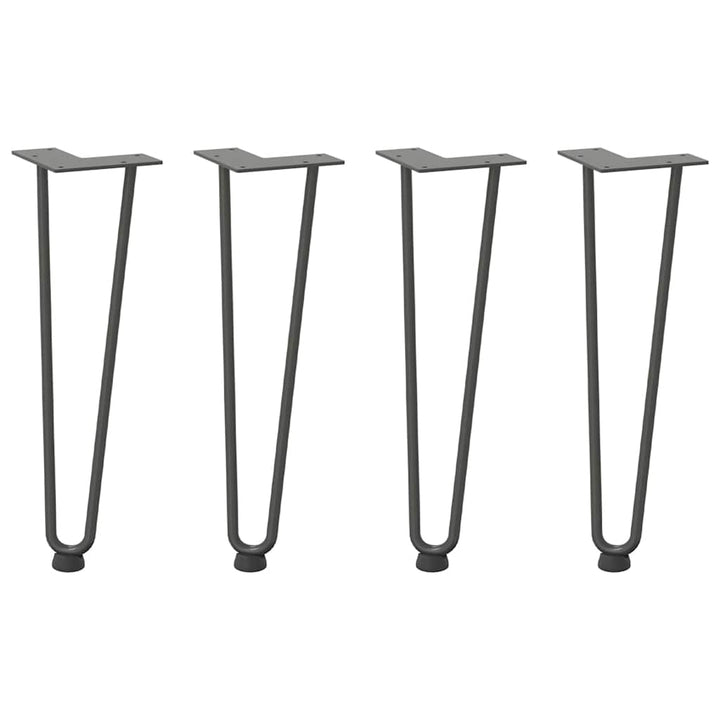 hårnåleben til sofabord 4 stk. antracit 42 cm massivt stål