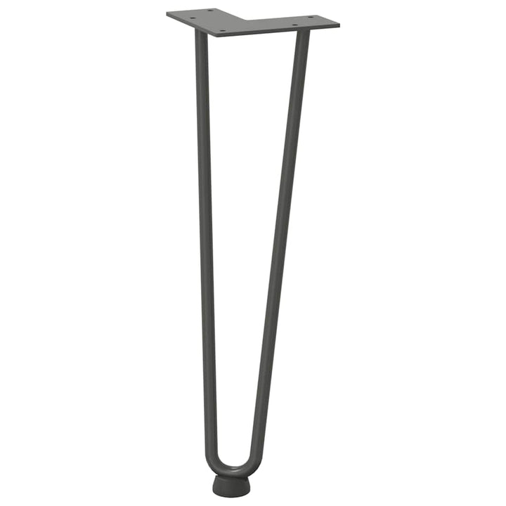 hårnåleben til sofabord 4 stk. antracit 42 cm massivt stål