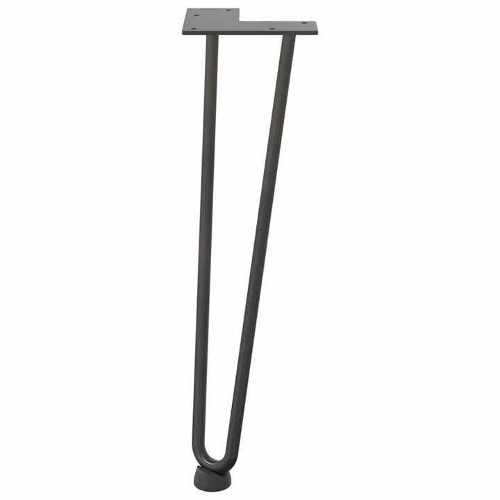 hårnåleben til sofabord 4 stk. antracit 42 cm massivt stål