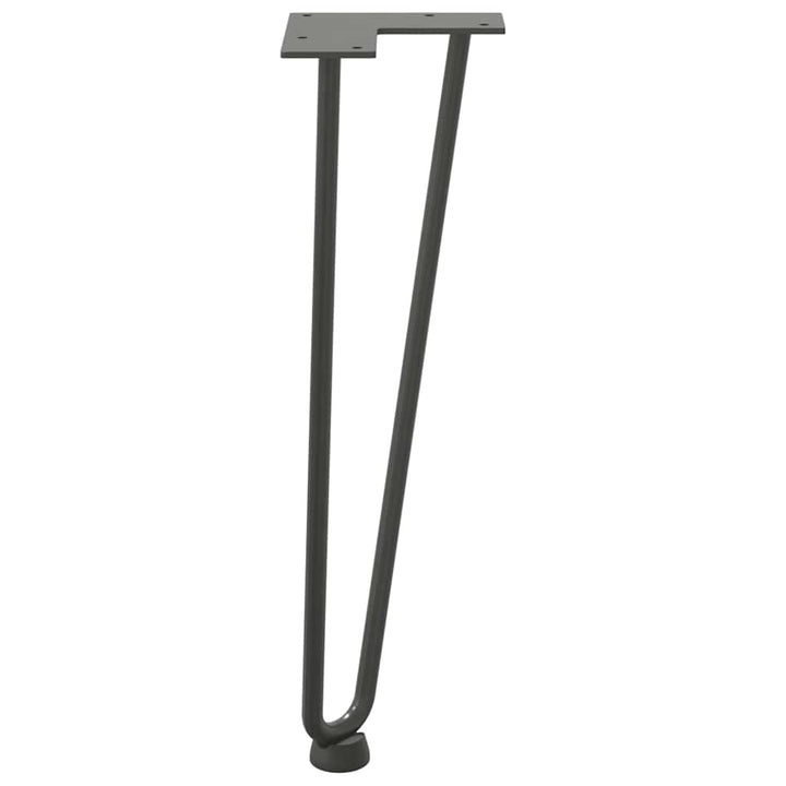 hårnåleben til sofabord 4 stk. antracit 42 cm massivt stål
