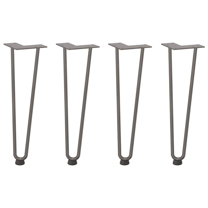hårnåleben til sofabord 4 stk. naturstål 42 cm massivt stål