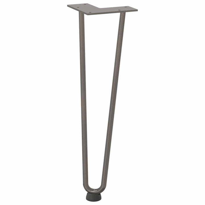 hårnåleben til sofabord 4 stk. naturstål 42 cm massivt stål