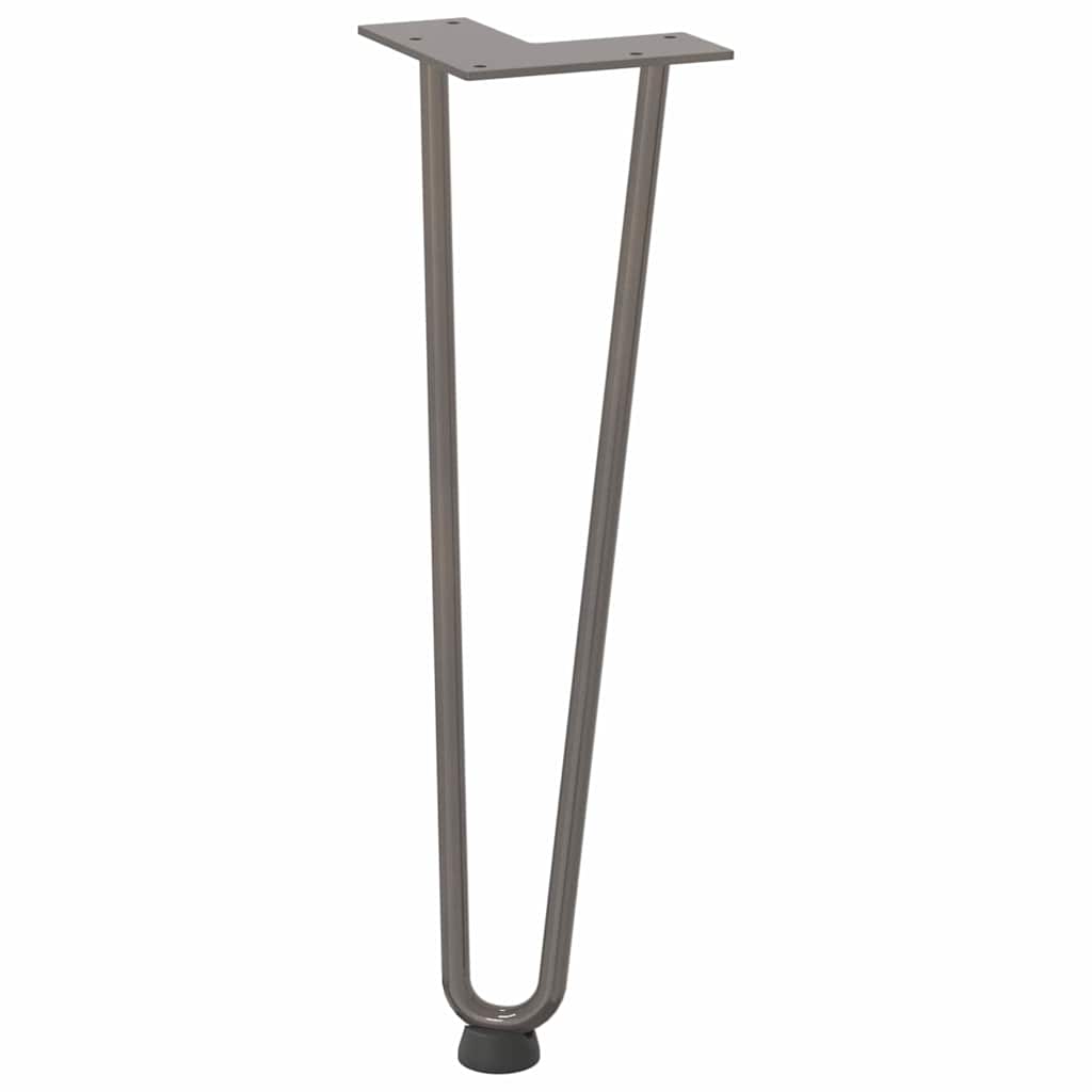 hårnåleben til sofabord 4 stk. naturstål 42 cm massivt stål