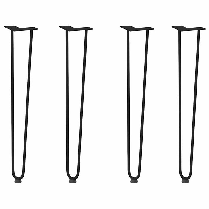 hårnåleben til konsolborde 4 stk. sort 72 cm massivt stål
