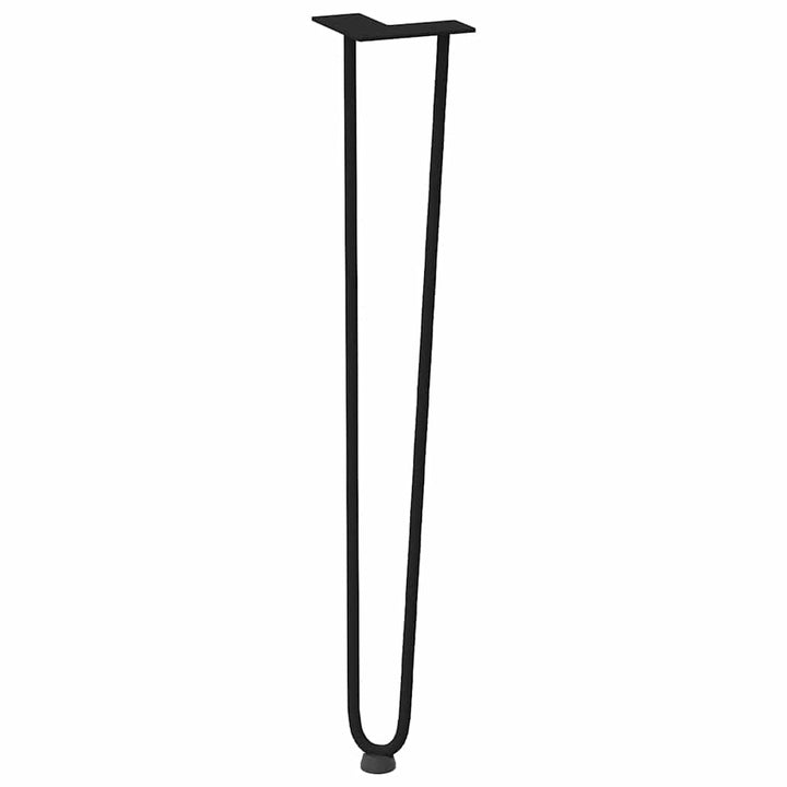hårnåleben til konsolborde 4 stk. sort 72 cm massivt stål