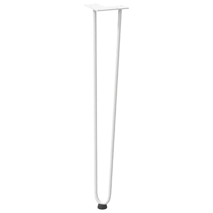 hårnåleben til konsolborde 4 stk. hvid 72 cm massivt stål