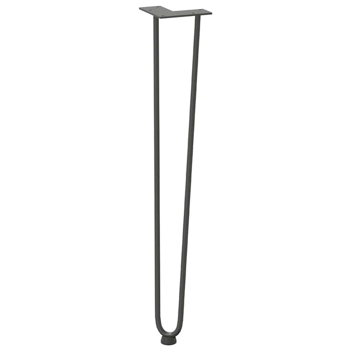 hårnåleben til konsolborde 4 stk. antracit 72 cm massivt stål
