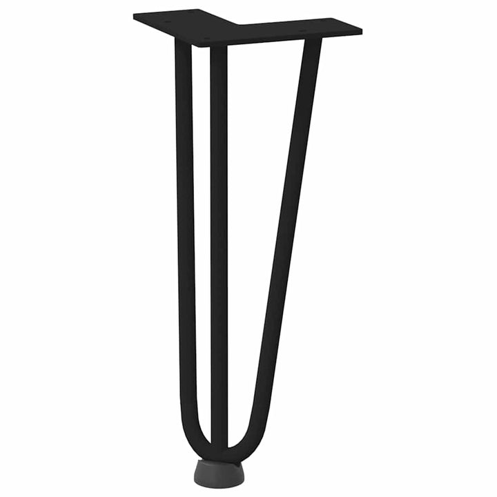 hårnåleben til sofabord 4 stk. sort 30 cm massivt stål