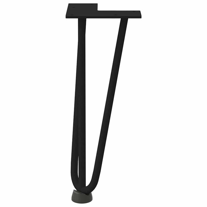 hårnåleben til sofabord 4 stk. sort 30 cm massivt stål
