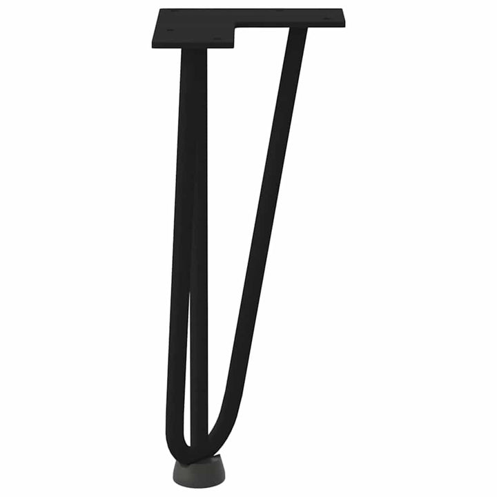 hårnåleben til sofabord 4 stk. sort 30 cm massivt stål
