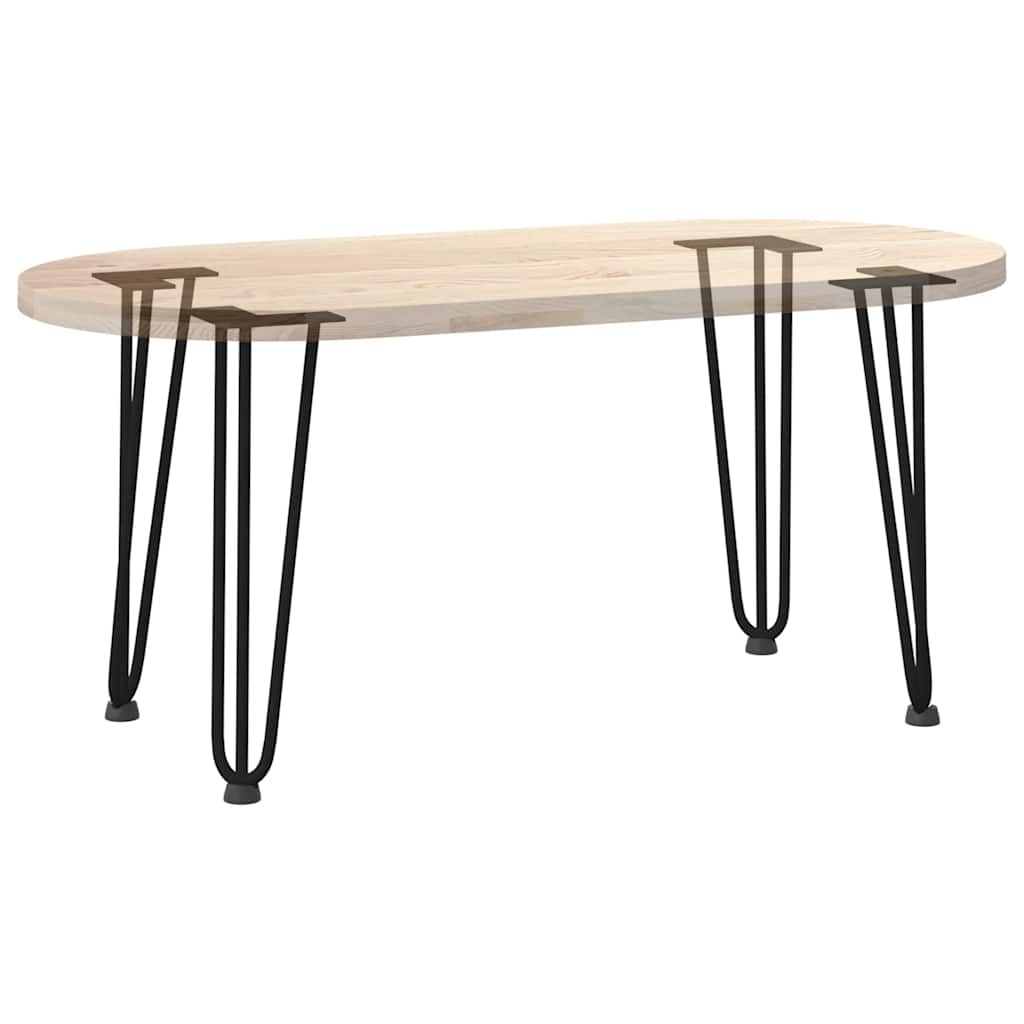 hårnåleben til sofabord 4 stk. sort 42 cm massivt stål