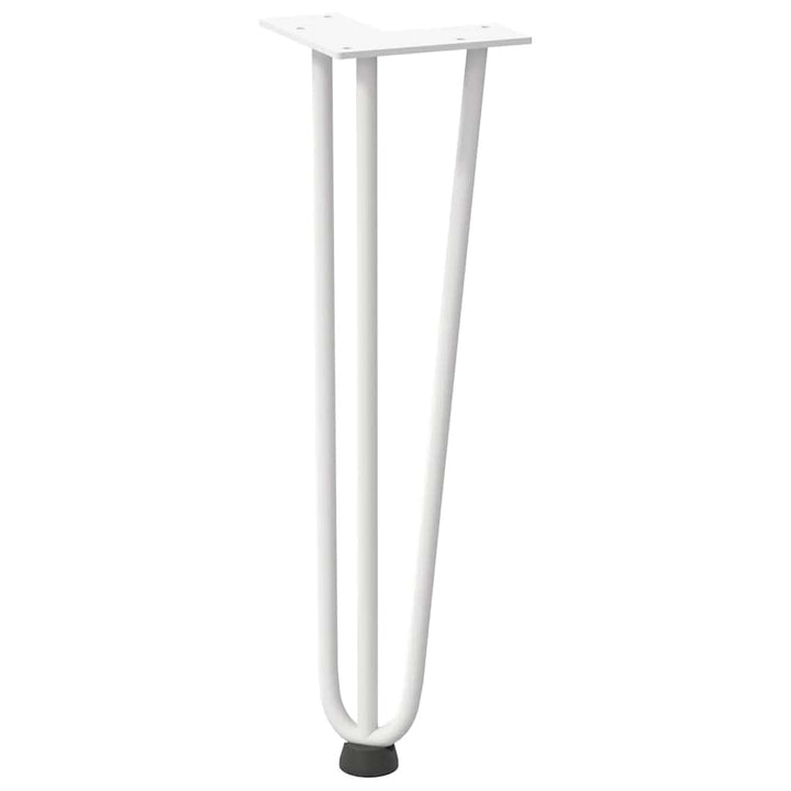 hårnåleben til sofabord 4 stk. hvid 42 cm massivt stål