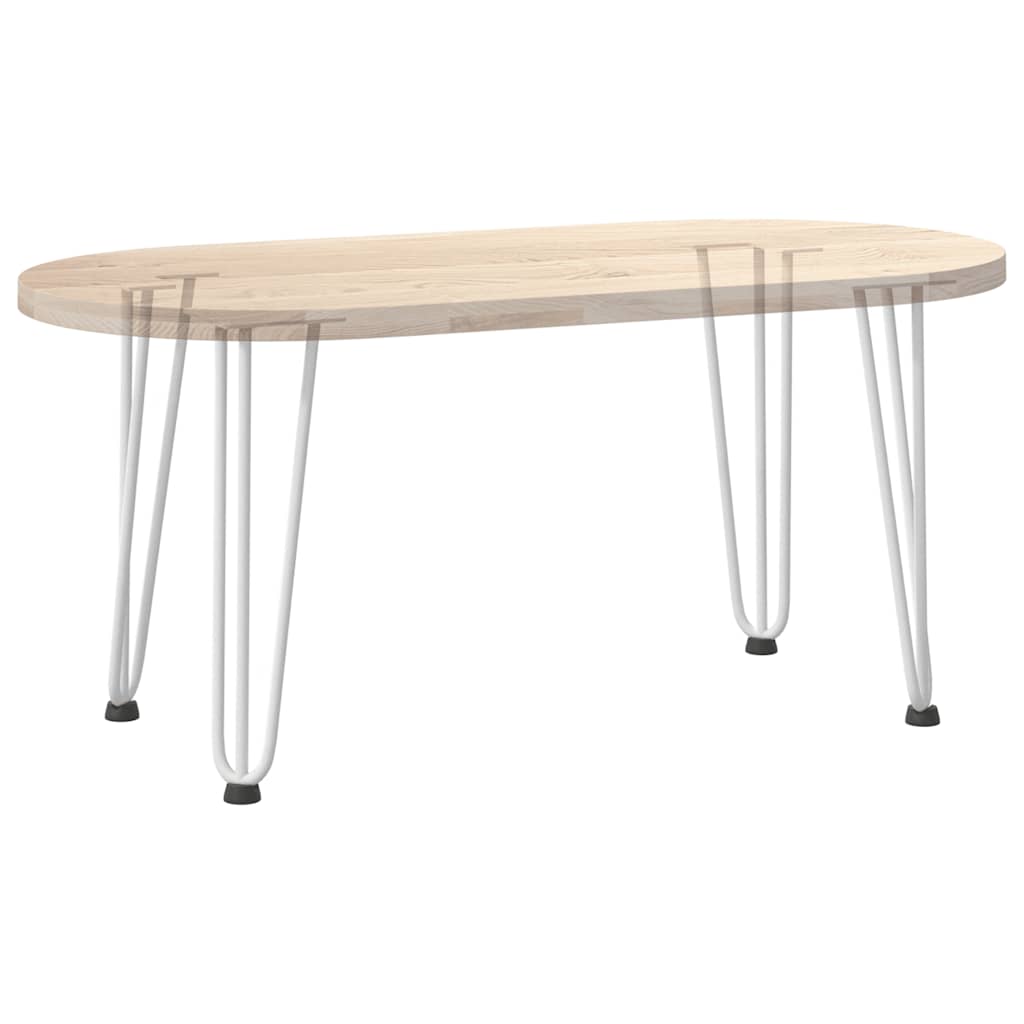 hårnåleben til sofabord 4 stk. hvid 42 cm massivt stål
