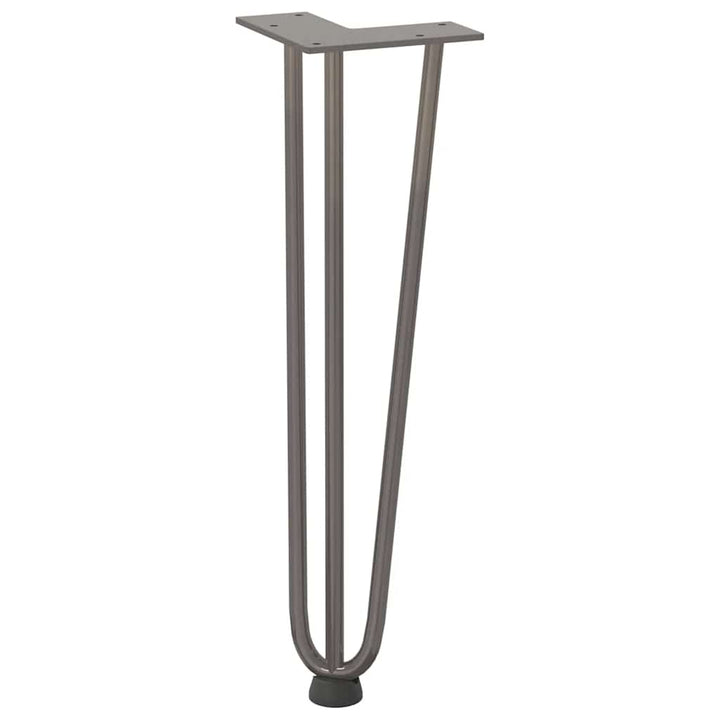 hårnåleben til sofabord 4 stk. naturstål 42 cm massivt stål