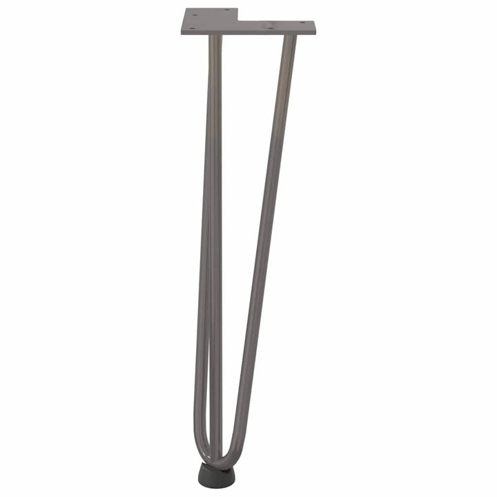 hårnåleben til sofabord 4 stk. naturstål 42 cm massivt stål