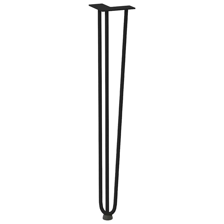 hårnåleben til konsolborde 4 stk. sort 72 cm massivt stål