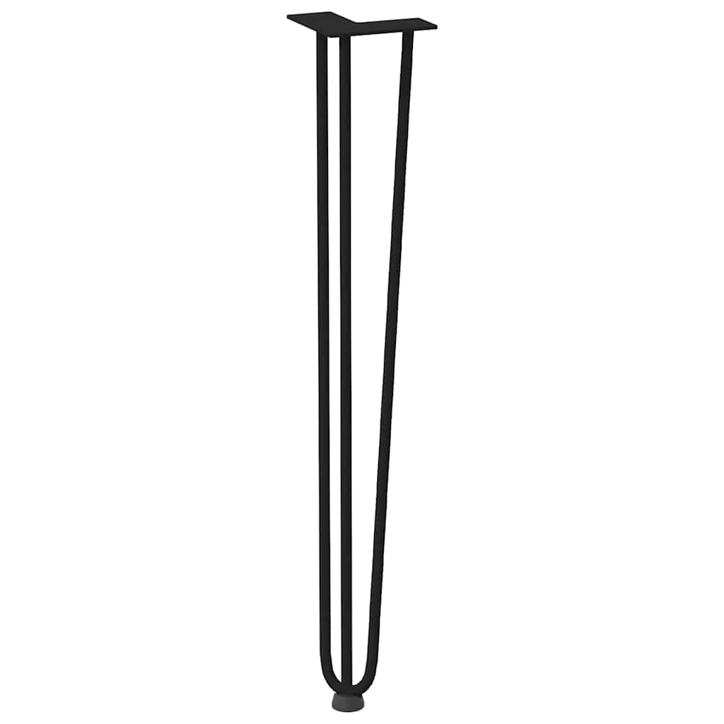 hårnåleben til konsolborde 4 stk. sort 72 cm massivt stål