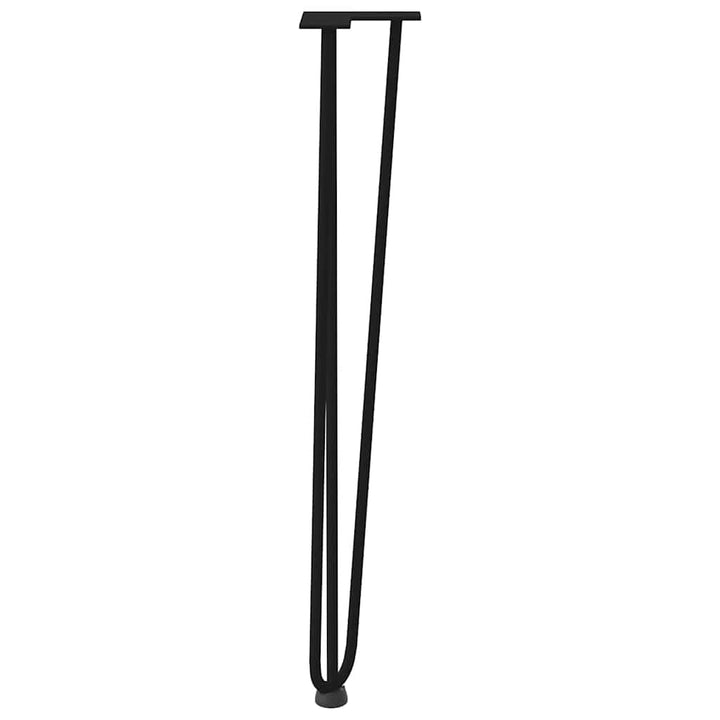 hårnåleben til konsolborde 4 stk. sort 72 cm massivt stål
