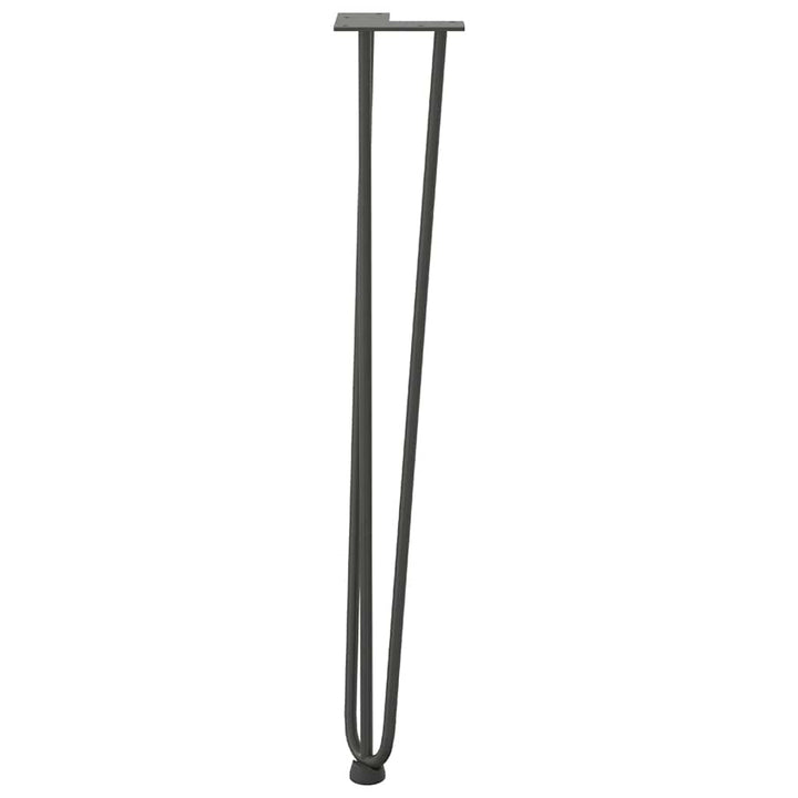 hårnåleben til konsolborde 4 stk. antracit 72 cm massivt stål