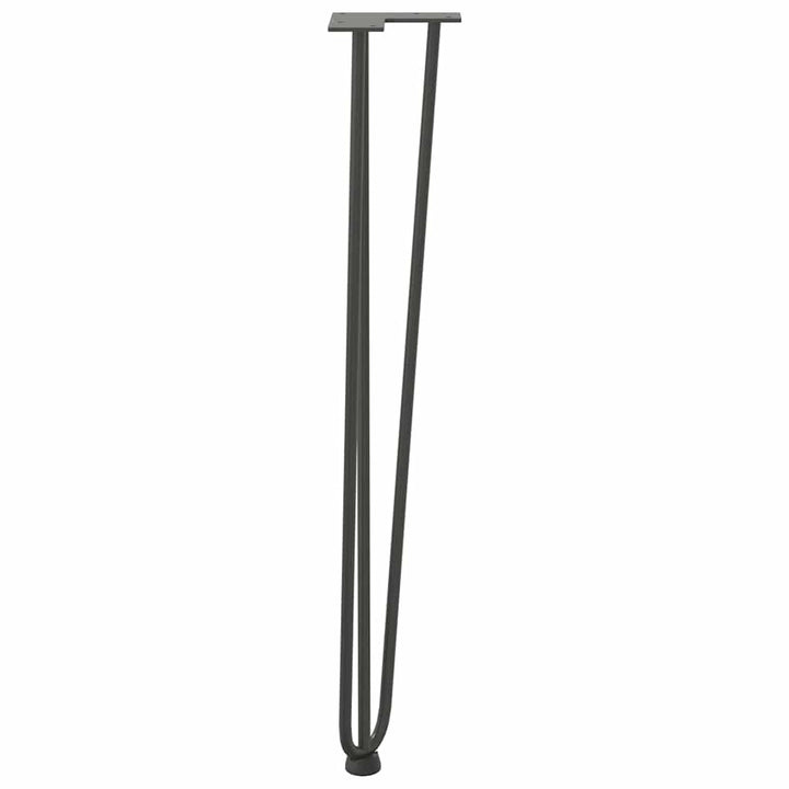 hårnåleben til konsolborde 4 stk. antracit 72 cm massivt stål