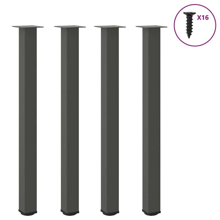barbordsben 4 stk. antracit 110-112 cm stål