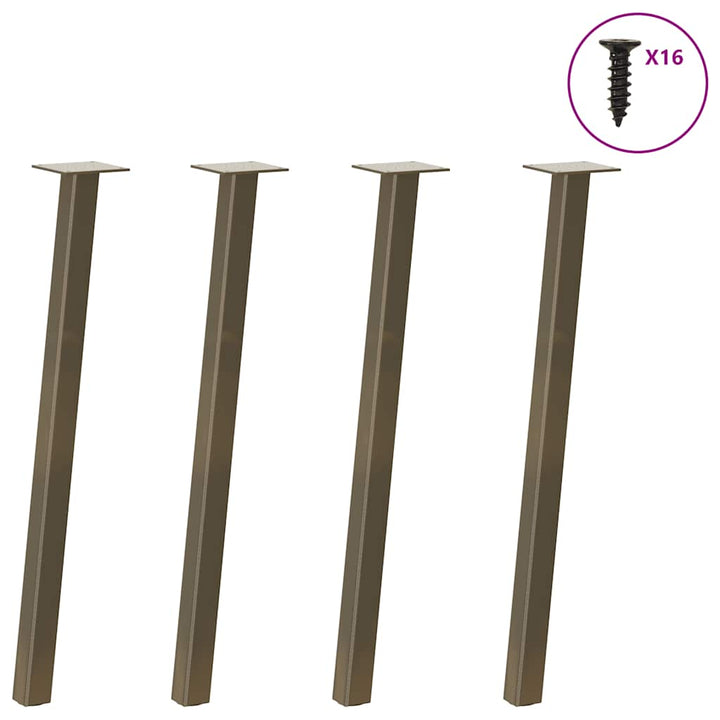 konsolbordben 4 stk. naturstål 72 cm stål
