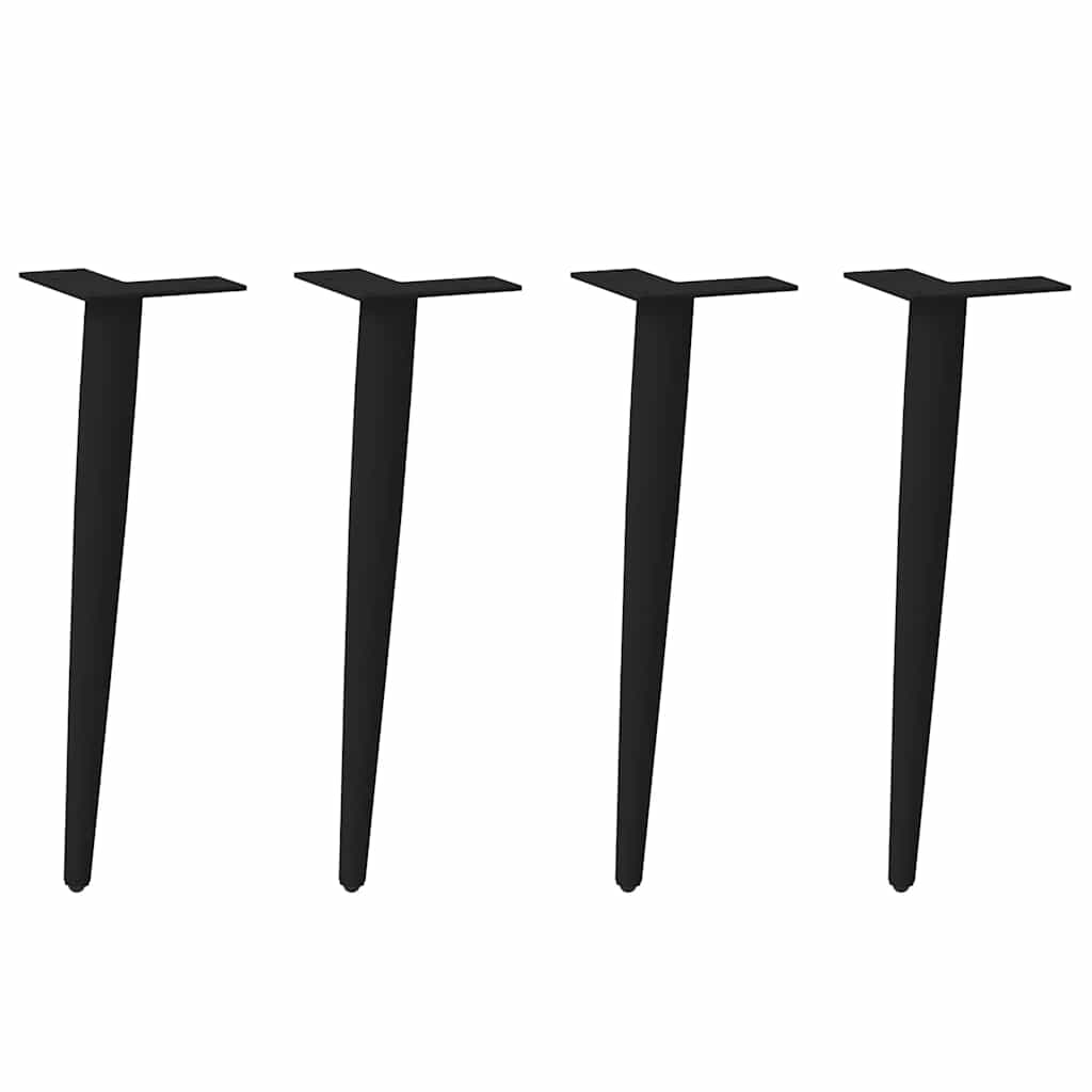 sofabordben konisk form 4 stk. sort 42-43 cm stål