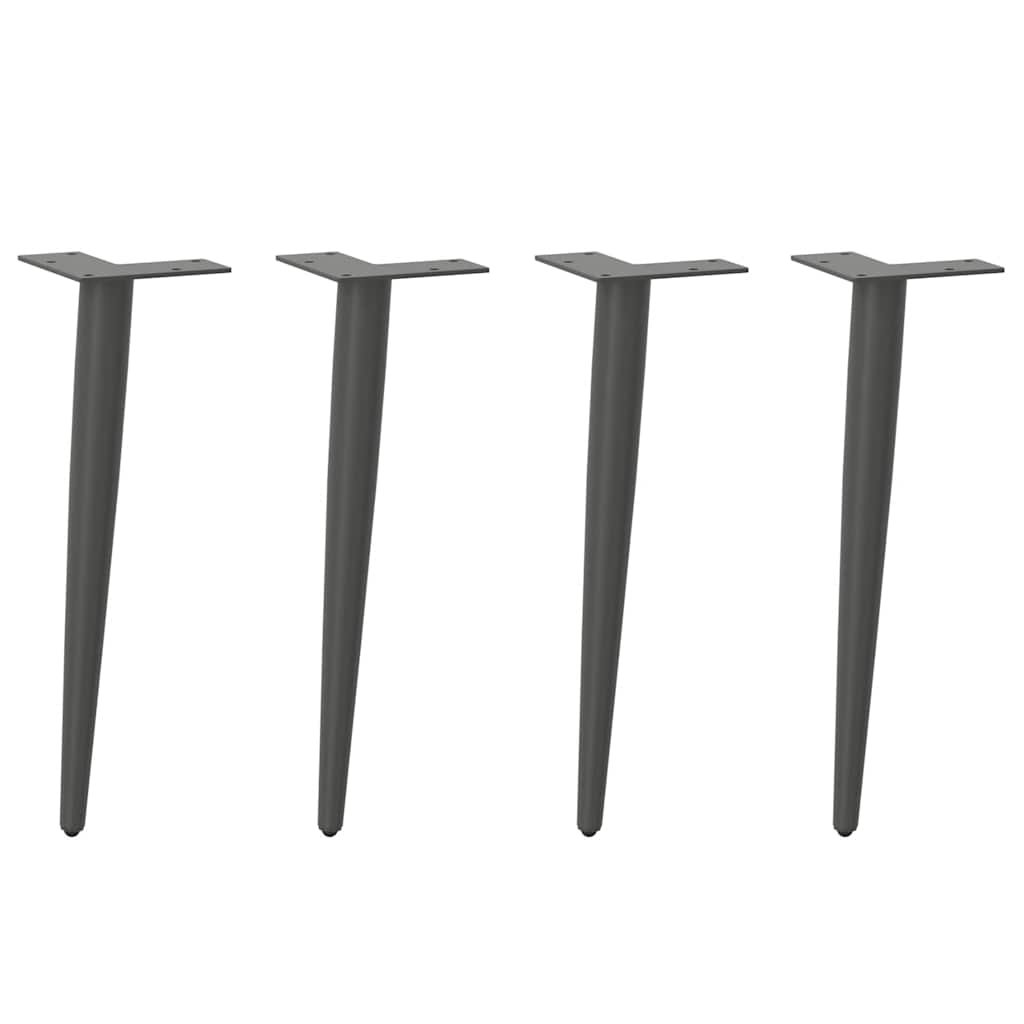 sofabordben konisk form 4 stk. antracit 42-43 cm stål
