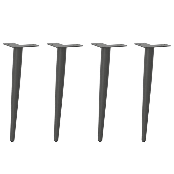 sofabordben konisk form 4 stk. antracit 42-43 cm stål