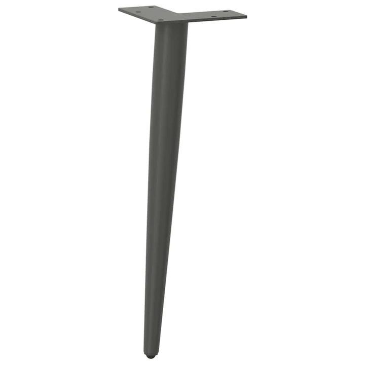 sofabordben konisk form 4 stk. antracit 42-43 cm stål