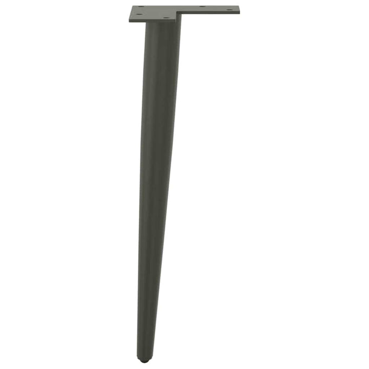 sofabordben konisk form 4 stk. antracit 42-43 cm stål