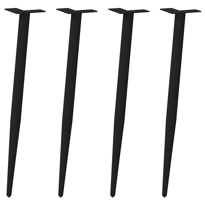 konsolbordben konisk form 4 stk. sort 72-73 cm stål