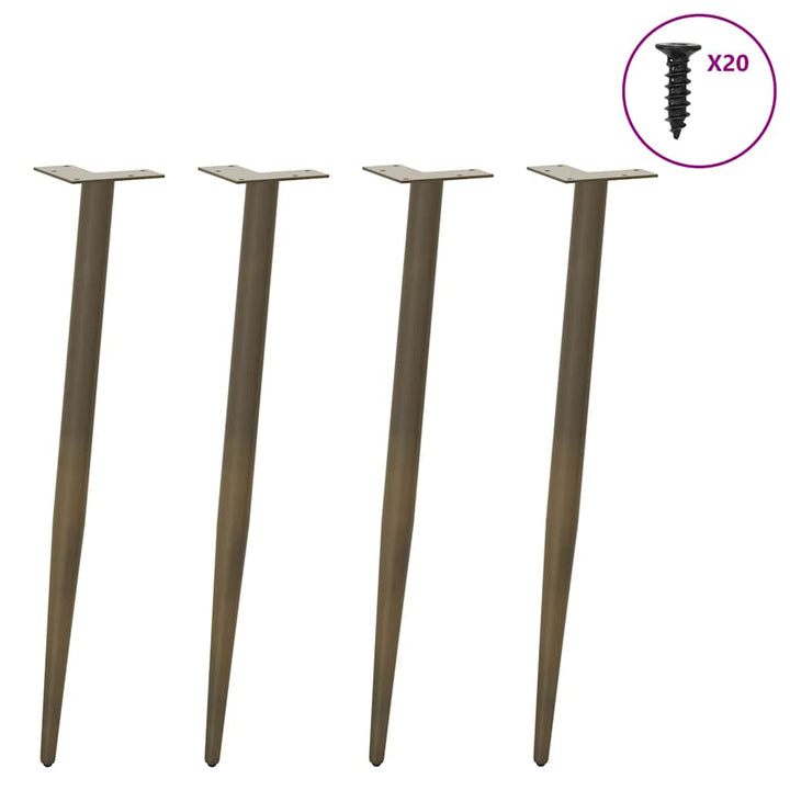 konsolbordben konisk form 4 stk. naturstål 72-73 cm stål